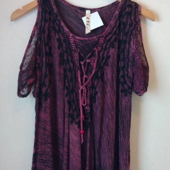 🌺Boho Short Sleeve Tunic S/M - Picture 7 of 10